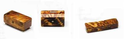 Three miniature tortoise shell