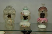 THREE MINIATURES LAMPS. A clea