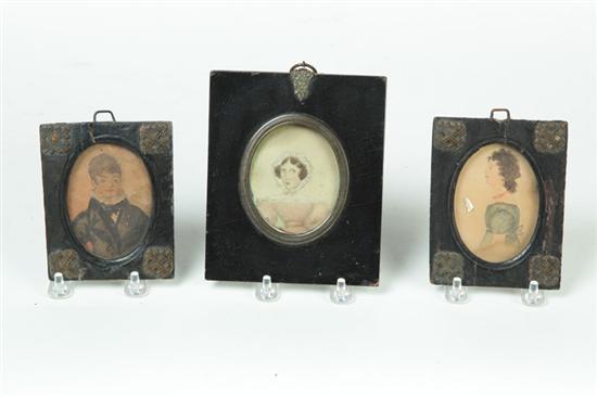 THREE MINIATURES ON PAPER. 