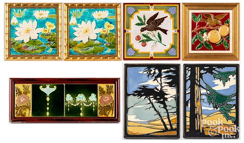 THREE MINTON TILES, ETC.Three