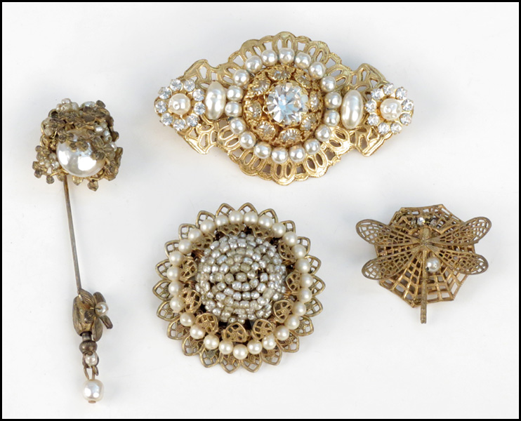 THREE MIRIAM HASKELL FAUX PEARL