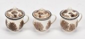 THREE MOCHA CHOCOLATE CUPS WIT