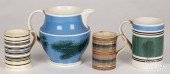 THREE MOCHA MUGS AND A PITCHER