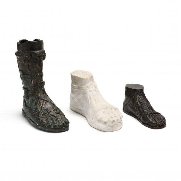 THREE MODELS OF ROMAN SANDALED FEET