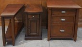 THREE MODERN CHERRY SIDE TABLE