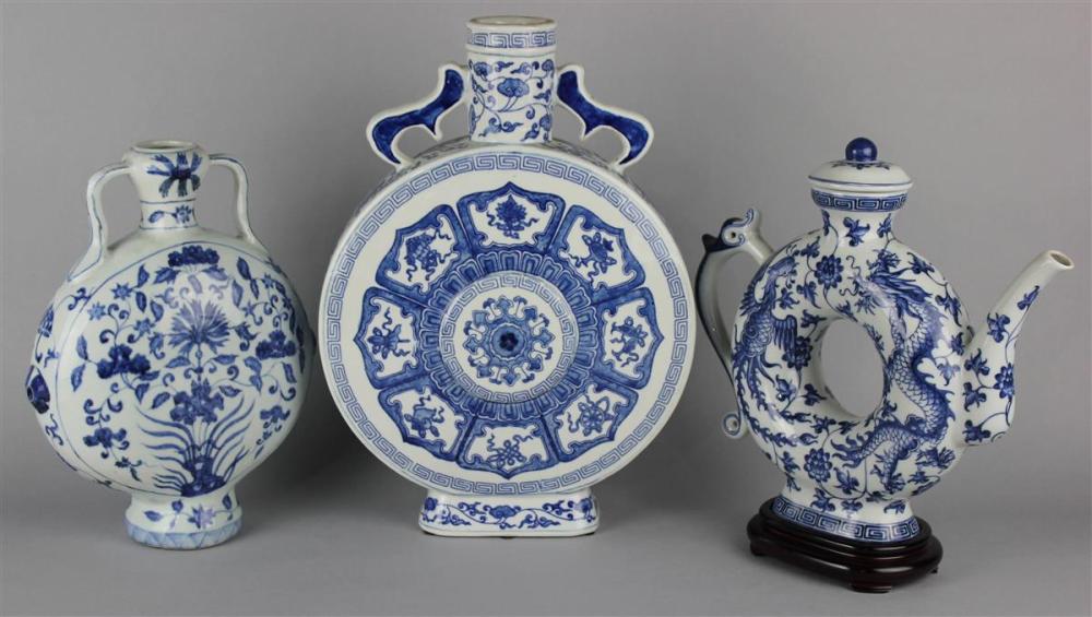 THREE MODERN CHINESE UNDERGLAZE