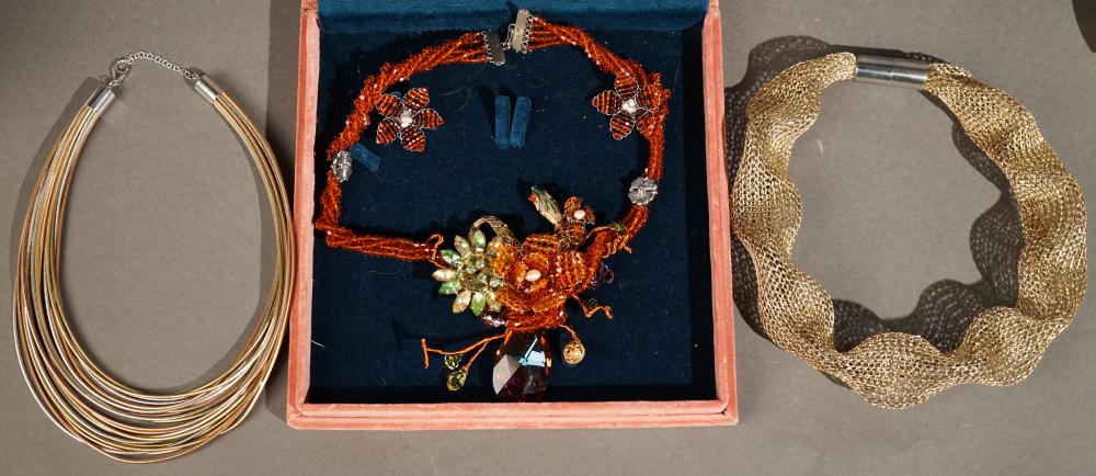 THREE MODERN COSTUME NECKLACESThree