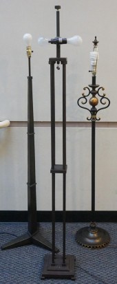 THREE MODERN PATINATED METAL F