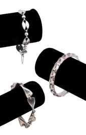 THREE MODERN STERLING BRACELET