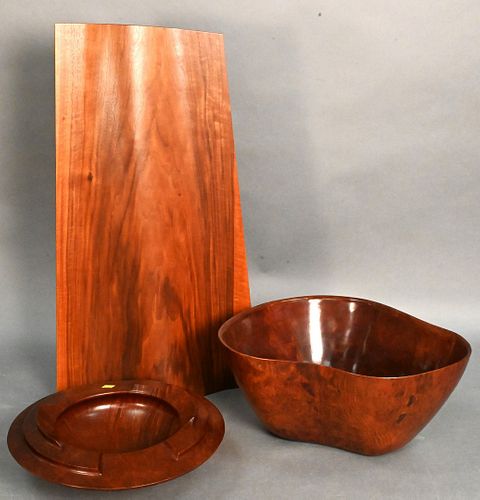 THREE MODERN WOOD SCULPTURE