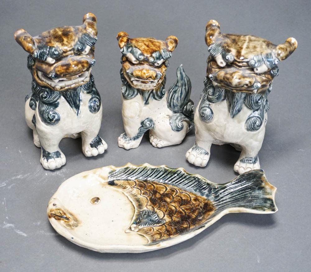 THREE MODERNIST GLAZED POTTERY