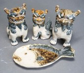 THREE MODERNIST GLAZED POTTERY