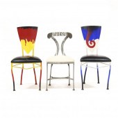 THREE MODERNIST METAL SIDE CHA