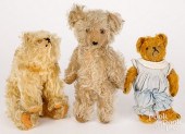 THREE MOHAIR TEDDY BEARSThree
