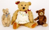THREE MOHAIR TEDDY BEARSThree