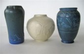 Three molded Art Pottery vases