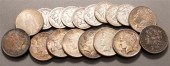 Three Morgan and seven Peace t