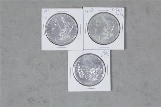 THREE MORGAN DOLLARS. Including