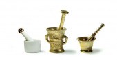 THREE MORTARS AND PESTLES.  Am
