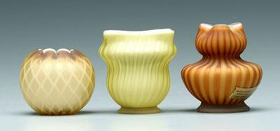 Three mother-of-pearl rose bowls: