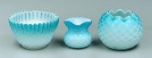 Three mother-of-pearl vessels,