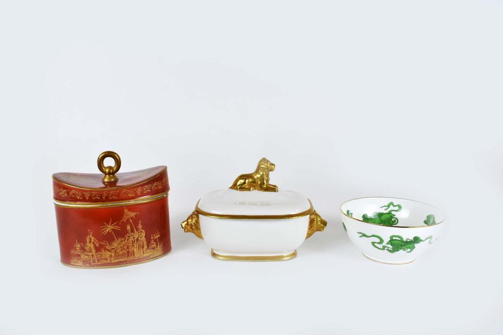 THREE MOTTAHEDEH PORCELAIN TABLE