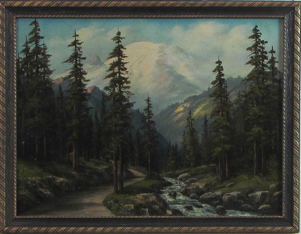 THREE MOUNTAIN LANDSCAPE OILS ON