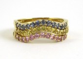 THREE MULTI COLOR SAPPHIRE STA