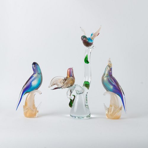 THREE MURANO ART GLASS