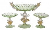 THREE MURANO GLASS DOLPHIN TAB