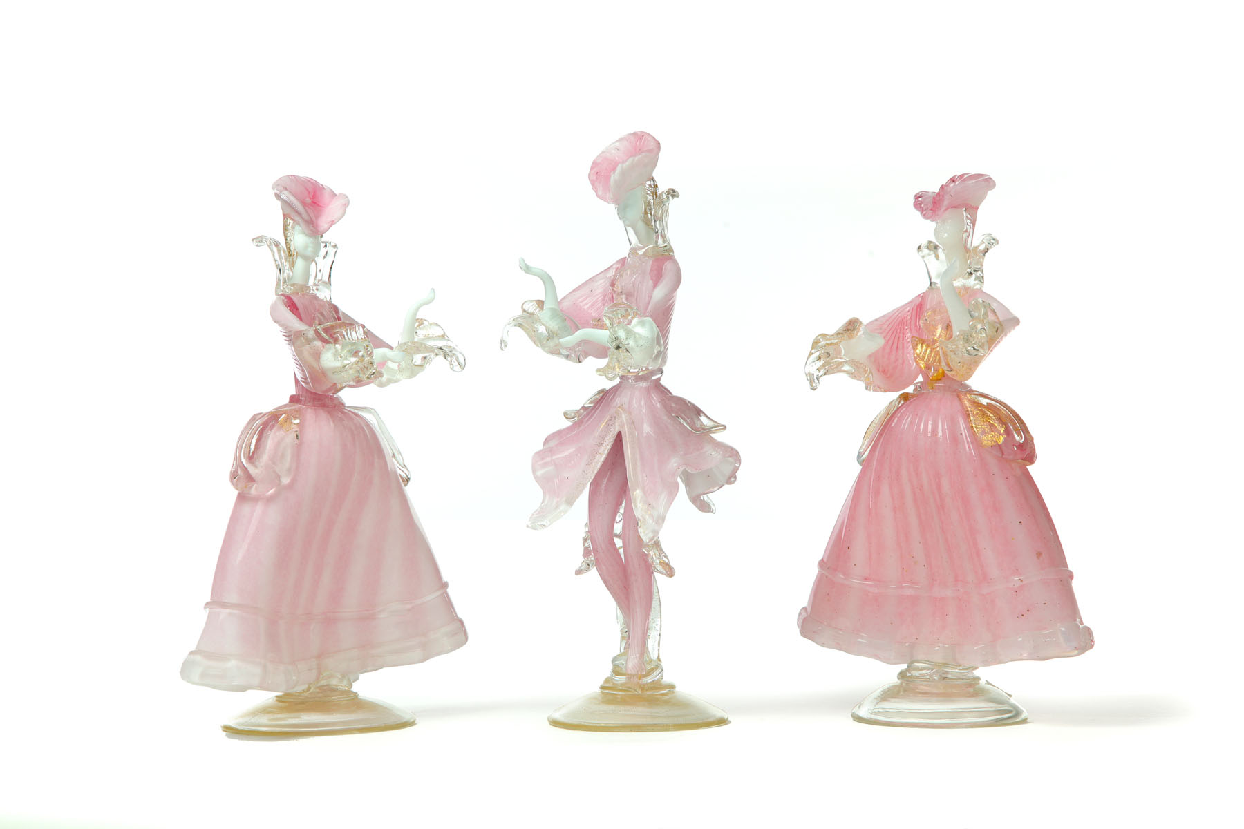THREE MURANO GLASS FIGURES.  Italy
