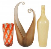 THREE MURANO GLASS VASESThree