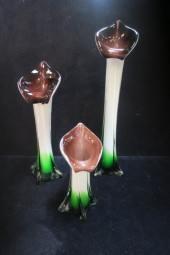 THREE MURANO STYLE JACK IN THE