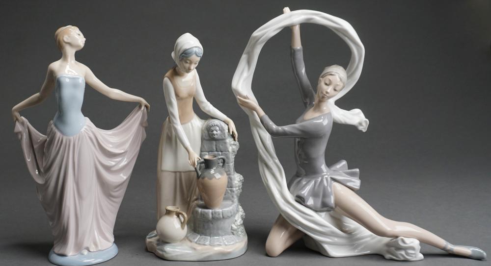 THREE NAO AND LLADRO PORCELAIN