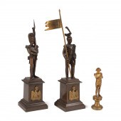 THREE NAPOLEONIC BRONZE FIGURA