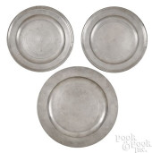 THREE NATHANIEL AUSTIN PEWTER