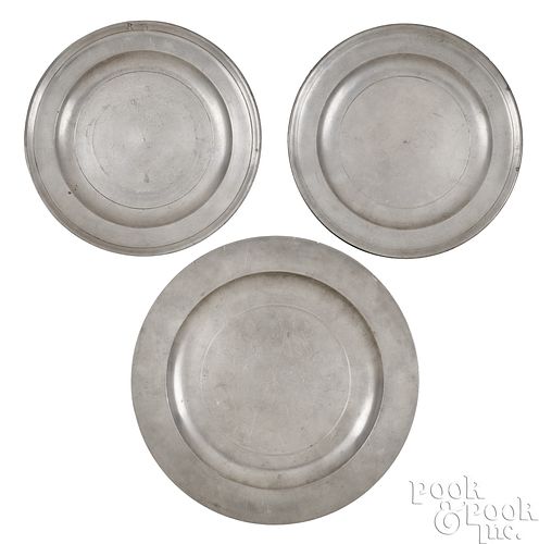 THREE NATHANIEL AUSTIN PEWTER