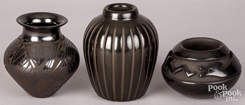 THREE NATIVE AMERICAN BLACKWARE