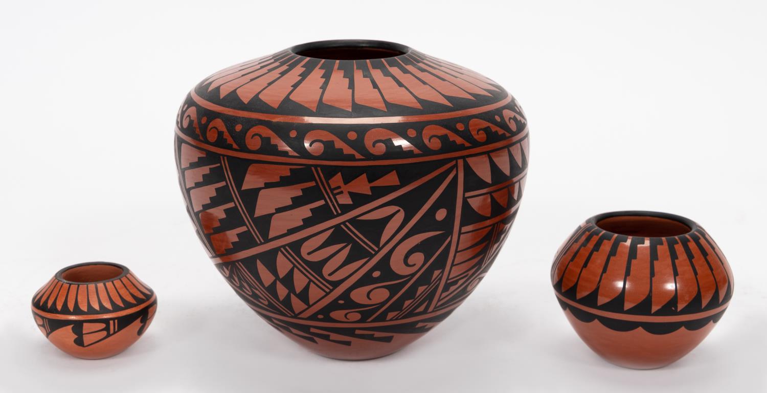 THREE NATIVE AMERICAN JEMEZ RED &