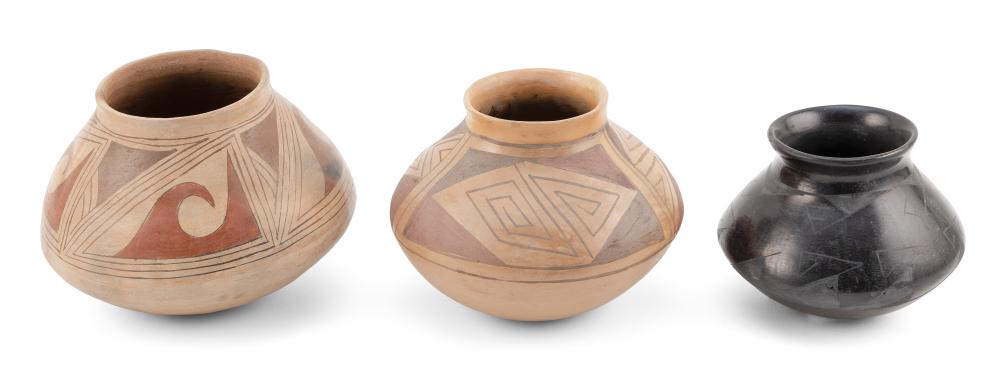THREE NATIVE AMERICAN OLLA EARLY