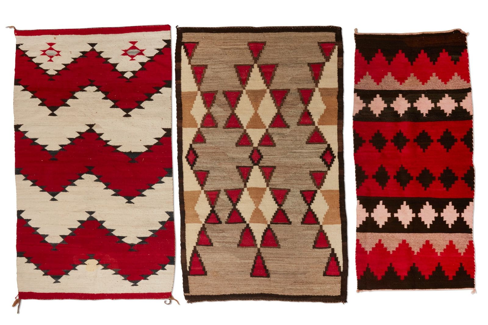 THREE NATIVE AMERICAN RUGS,