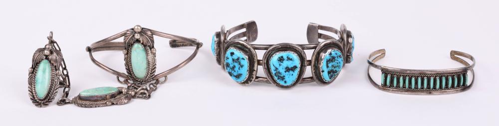 THREE NATIVE AMERICAN SIGNED SILVER