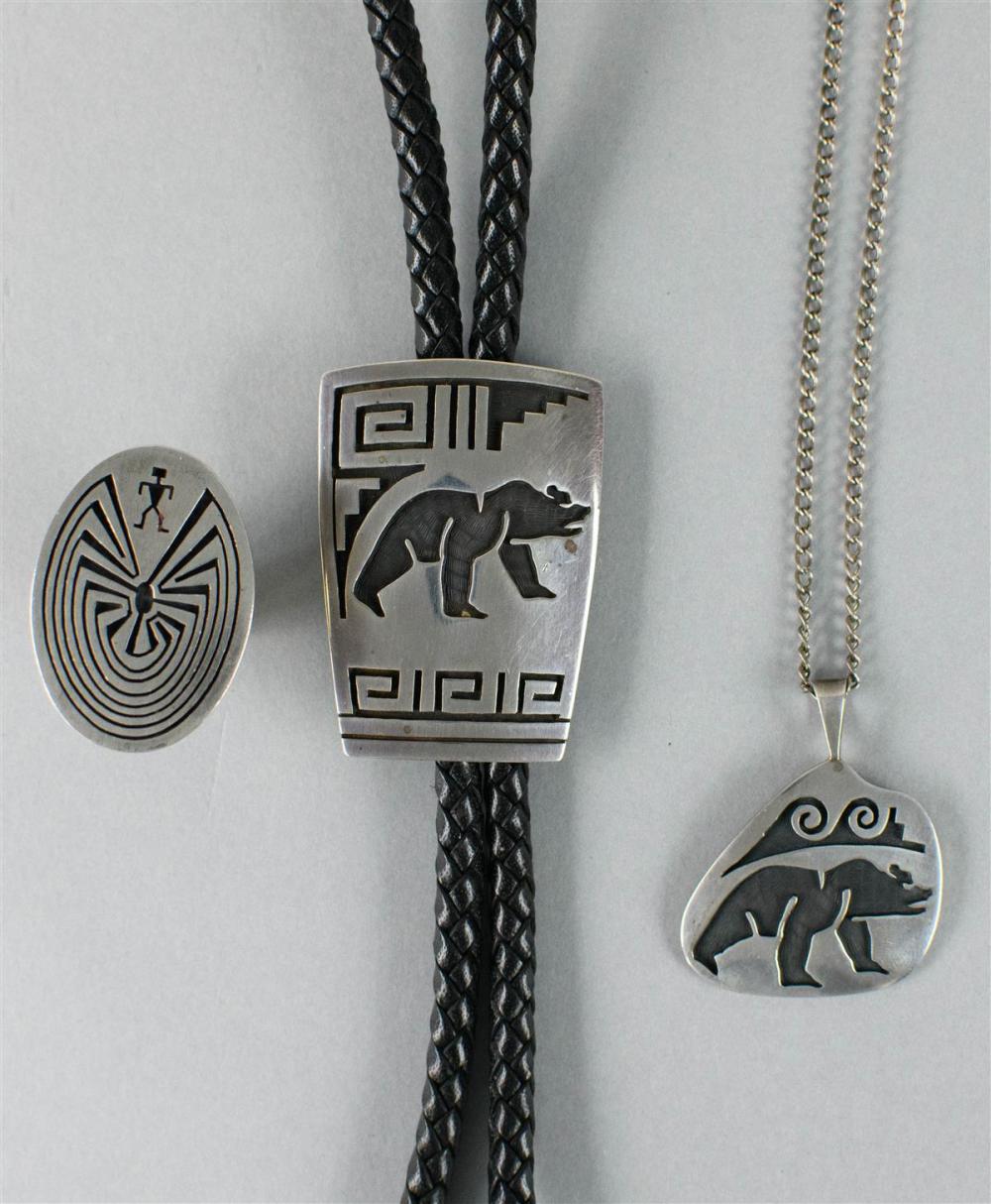 THREE NATIVE AMERICAN SILVER