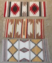 THREE NATIVE BLANKETS/FLOOR CO