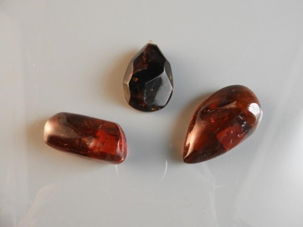 THREE NATURAL BALTIC AMBER