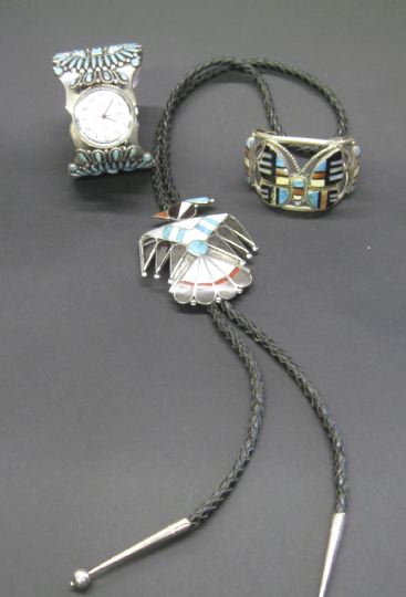 Three Navajo and Zuni Silver