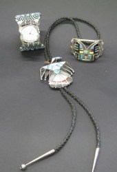 Three Navajo and Zuni Silver J