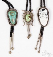 THREE NAVAJO INDIAN SILVER AND