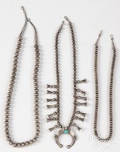 THREE NAVAJO INDIAN SILVER BEA