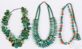 THREE NAVAJO INDIAN TURQUOISE